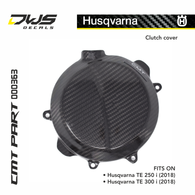 HUsqvarna carbonnen carbon clutch cover koppelings deksel dws decals cmt mx husqvarna TE 250 i YE 300i 2018 