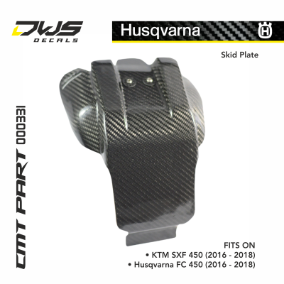 Husqvarna carbon carbonnen skidplate bodemplaat FITS ON • KTM SXF 450 (2016 - 2018) • Husqvarna FC 450 (2016 - 2018) dws decals cmt mx