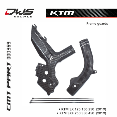 KTM carbon carbonnen frame guards frame beschermers cmt dws decals FITS ON • KTM SX 125 (2019) • KTM SX 150 (2019) • KTM SX 250 (2019) • KTM SXF 250 (2019) • KTM SXF 350 (2019) • KTM SXF 450 (2019) WEIGHT 150 g