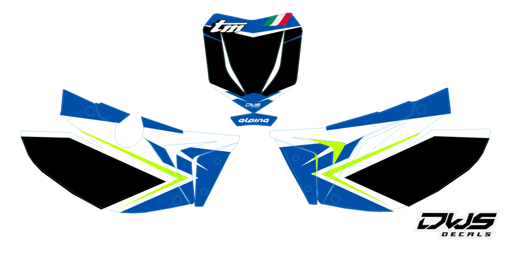 nummers nummern Tm SMX 300 - 250 FI - 450 FI -530 FI 4T 2015 2016 2017 2018 Model 6 dws decals Gehele stickerset bestaande uit - Radiaset (4 delig) - Nummerset (10 delig) - Trimset 6 delig) Complete decalkit TM SMX 300 - 250 FI - 450 FI -530 FI 4T 2015 20