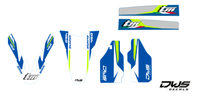Trimset trim kit Tm SMX 300 - 250 FI - 450 FI -530 FI 4T 2015 2016 2017 2018 Model 6 dws decals Gehele stickerset bestaande uit - Radiaset (4 delig) - Nummerset (10 delig) - Trimset 6 delig) Complete decalkit TM SMX 300 - 250 FI - 450 FI -530 FI 4T 2015 2