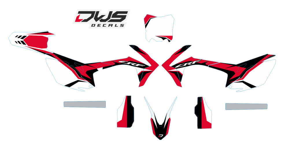 Volledige stickerset Honda crf 450 2013 2014 2015 2016 Honda Crf 250 2014 2015 2016 model 5 black red zwart rood schwarz rot Decals dekor design graphics aufklebe stickerset nummerset dws mx