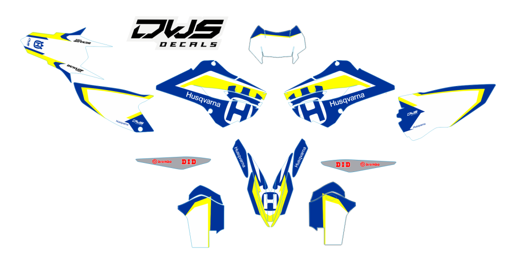 Husqvarna TE FE 125 250 350 450 501 2014 2015 2016 decals kit stickersset aufklebe decore mx enduro offroad supermotodide panels radiataor shrouds fork protectors rear fender front fender swingarm kotflugel