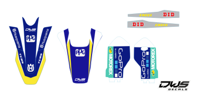 Trimset voorspatbord achterspatbord brug stickers voorpootbeschermers fork protectord front fender rear fender kotflugel kabelgeschutzer TC 85 husqvarna complete decal set komplette Decore DWS decals MX graphics graphix aufklebe 2017 2018