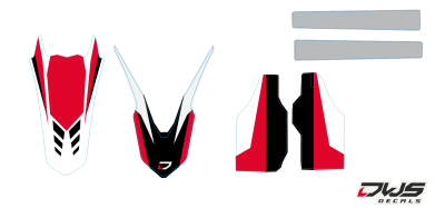 Trimset Honda crf 450 2013 2014 2015 2016 Honda Crf 250 2014 2015 2016 model 5 black red zwart rood schwarz rot Decals dekor design graphics aufklebe stickerset nummerset dws mx
