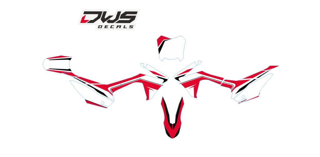 Complete stickerset Honda CRF 110F 2013 2014 2015 2016 rood red rot Decals dekor design graphics aufklebe stickerset nummerset dws mx