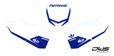 Nummerset Yamaha YZ 125-250 2015 2016 2017 2018 Model 4 Nummerset bestaande uit - Voornummer en zijnummers (7 delig) side panels mx decore decals dws decals startnummern