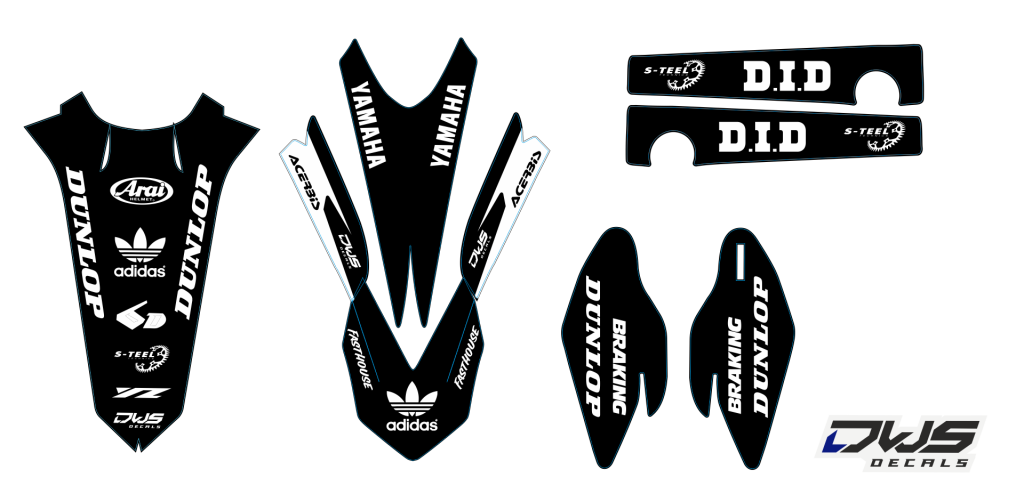 Trimset Yamaha YZ 125-250 2015 2016 Decals dekor design graphics aufklebe stickerset nummerset dws mx
