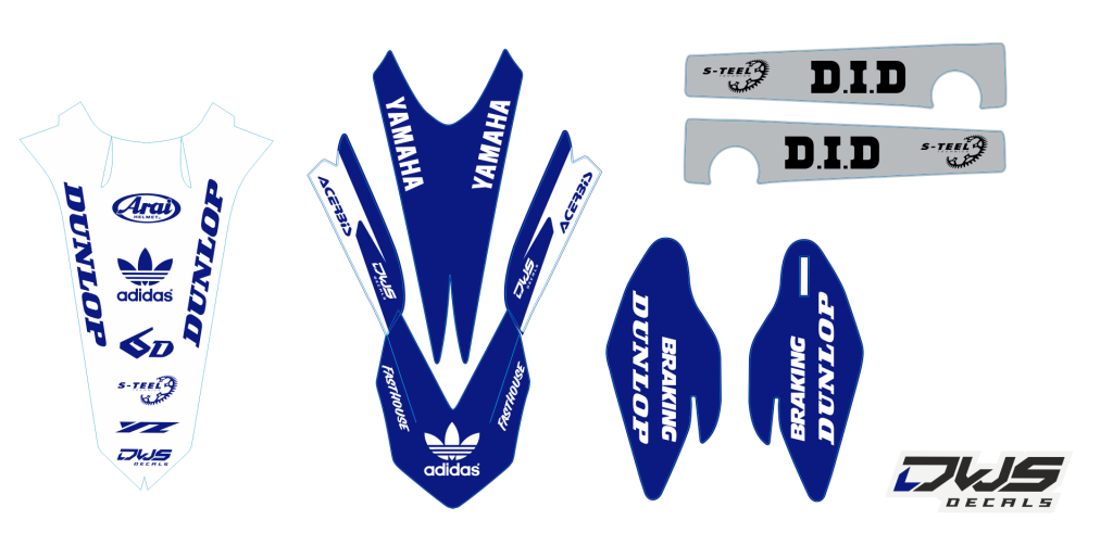 Trimset Yamaha YZ 125-250 2015 2016 Decals dekor design graphics aufklebe stickerset nummerset dws mx