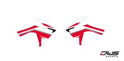 Radiaset Honda CRF 110F 2013 2014 2015 2016 rood red rot Decals dekor design graphics aufklebe stickerset nummerset dws mx