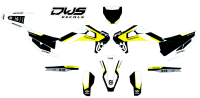 nummers nummern startnummern numbers Husqvarna TC 125 FC 250 350 450 2019 Model 1 Gehele stickerset bestaande uit - Radiaset (2 delig) - Nummerset (5 delig) - Trimset (9 delig) Complet decasl kit consisting off - decals Radiator kit - decals side panels -
