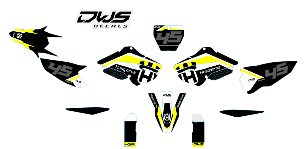 Complete Stickerset Husqvarna TC 125 FC 250 350 450 2014 2015 Model 2 Set Decals dekor design graphics aufklebe stickerset nummerset dws mx