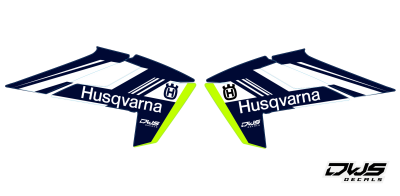 Radiator Radia tank decal stickers aufklebe Husqvarna TC 125 FC 250 350 450 FS 450 2016 2017 2018 Decals dekor design graphics aufklebe stickerset nummerset dws mx side panel front dender rear fender kotflugel supermotard superbiker supermoto nummern