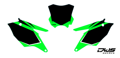 Nummerset side panel nummern Kawasaki KXF 250 2017 2018 Decals dekor design graphics aufklebe stickerset nummerset dws mx front fender radiator shrouds rear fender side panels swingarm front number