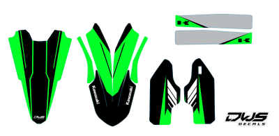 Kawasaki KXF 250 2017 2018 Decals dekor design graphics aufklebe stickerset nummerset dws mx front fender radiator shrouds rear fender side panels swingarm front number