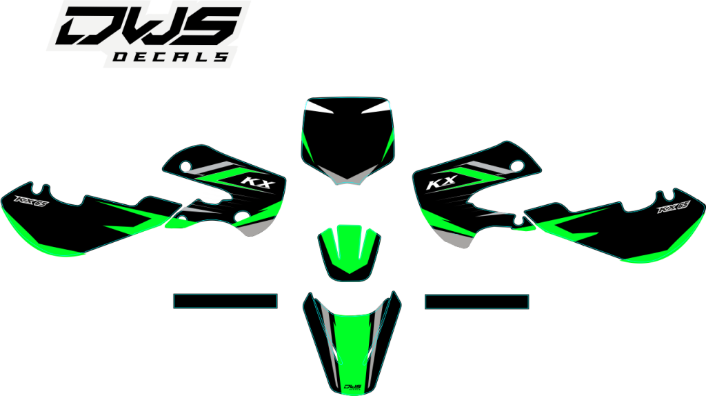 Volledige stickerset Kawasaki KX 65 2000 - 2015 Model 1

Gehele stickerset bestaande uit
- Radiaset (2 delig)
- Nummerset (3 delig)
- Trimset (4 delig)

Complete decalkit  Kawasaki KX 65 2000 - 2015 Model 1

Consisting off:
- Radiator kit t (2 t