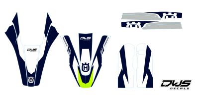 Complete stickerset Husqvarna TC 125 FC 250 350 450 FS 450 2016 2017 geel zwart gelb schwarz yellow black Decals dekor design graphics aufklebe stickerset nummerset dws mx supermoto FS 450 supermotard superbiker