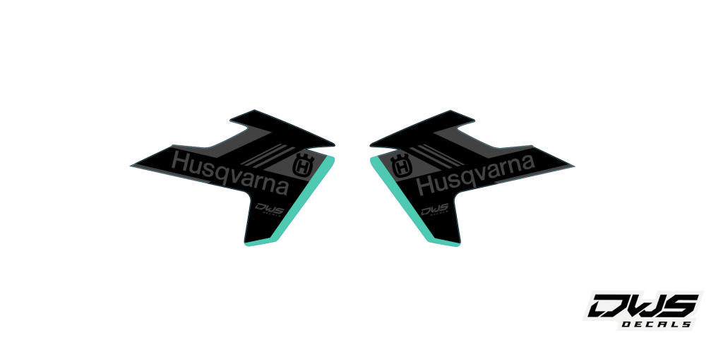 complete stickerset TC 50 husqvarna 2017 2018 dws decals graphics grahics aufklebe decore number decals nummerset blue kotflugel front fender rear fende fork protectors kabel geschutzer side panels new designs DWS decals