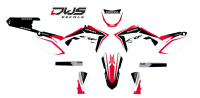 Radiator radia tank Honda CRf 450 R XR 2017 2018 2019 crf 250 2018 2019 Decals dekor design graphics aufklebe stickerset nummerset dws mx model 1 Honda factory look 2017 graphic rear fender front fender swingarm forkprotectors radiator shrouds numbers sid