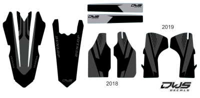 Radiator radia tank Honda CRf 450 R XR 2017 2018 2019 crf 250 2018 2019 Decals dekor design graphics aufklebe stickerset nummerset dws mx model 1 Honda factory look 2017 graphic rear fender front fender swingarm forkprotectors radiator shrouds numbers sid
