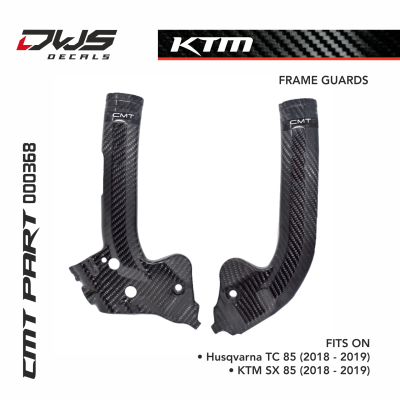Carbon ktm sx 85 2018 2019 frame guards  husqvarna tc 85 2018 2019 dws decals cmt frame beschermers
