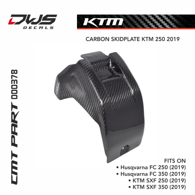 CARBON skidplate for KTM SXF 250 SXF 350 2019  husqvarna fc 250 fc 350 2019 cmt bodemplaat dws decals
