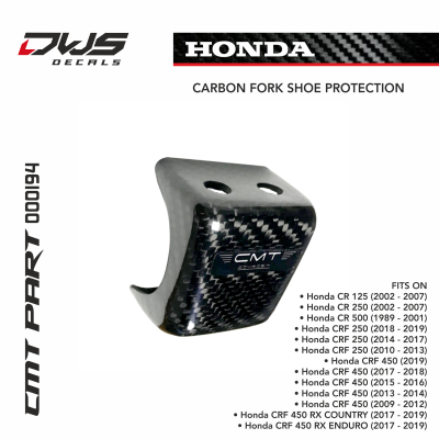 CARBON FORK SHOE PROTECTION for HONDA CR 125 2002 - 2003 - 2004 - 2005 - 2006 - 2007 crf 450 250 2018 2019 2017 cmt dws decals