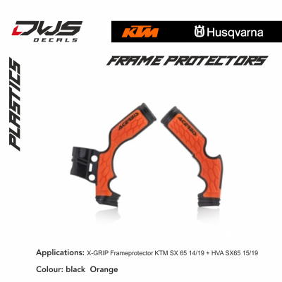 X-GRIP Frameprotector KTM SX 65 14/19   HVA SX65 15/19 dws decals acerbis frame beschermers