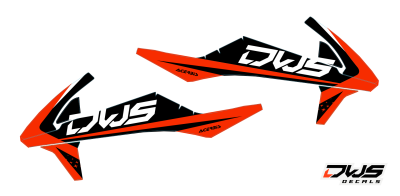 KTM radiator scoops shrouds radia kappen stickers tank sx sxf 125 250 350 450 500 exc supermoto dws decals