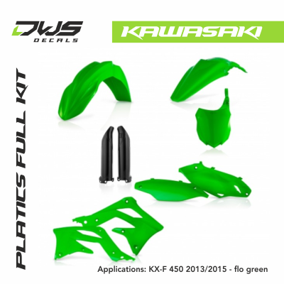 kawasaki kxf 450 2013 2014 215flo green dws decals acerbis