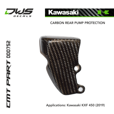 CARBON REAR PUMP PROTECTION for KAWASAKI KXF 450 2019 CMR DWS DECALS