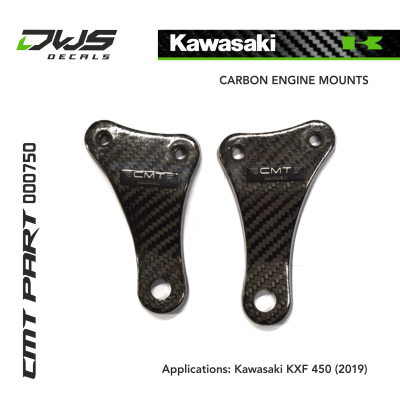 CARBON ENGINE MOUNTS for KAWASAKI KXF 450 2019 CMT dws decals