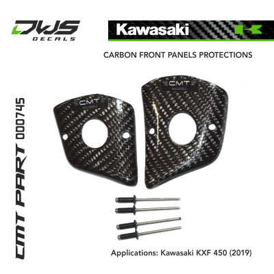 CARBON FRONT PANELS PROTECTIONS kawasaki kXF 450 2019 cmt dws decals