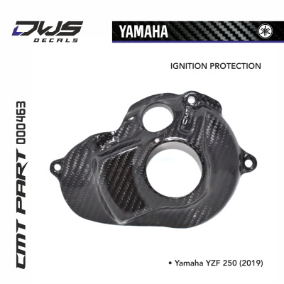 CARBON YAMAHA IGNITION PROTECTION ONSTEKINGSDEKSEL CMT DWS DECALS YMAHA YZF 250 2019