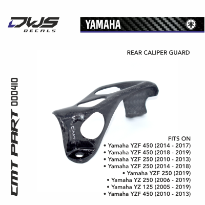 CARBON REAR CALIPER GUARD for YAMAHA YZF 450 2014 - 2015 - 2016 - 2017 € 42,70 ADD TO CART Free international shipping for orders over € 250,00 COD #: 000410 FITS ON • Yamaha YZF 450 (2014 - 2017) • Yamaha YZF 450 (2018 - 2019) • 