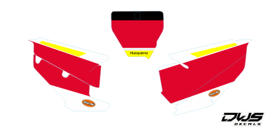 nummers nummern startnummern numbers Husqvarna TC 125 FC 250 350 450 2019 Model 1 Gehele stickerset bestaande uit - Radiaset (2 delig) - Nummerset (5 delig) - Trimset (9 delig) Complet decasl kit consisting off - decals Radiator kit - decals side panels -