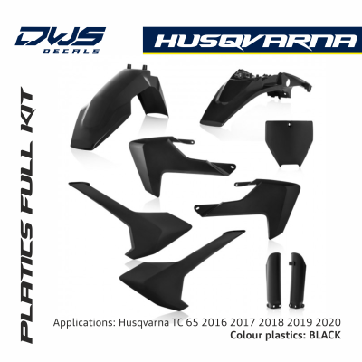 husqvarna tc 65 2016 2017 2018 2019 2020 black acerbis dws decals