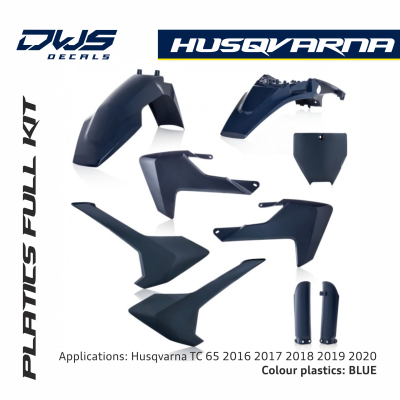 husqvarna tc 65 2016 2017 2018 2019 2020 blue acerbis dws decals