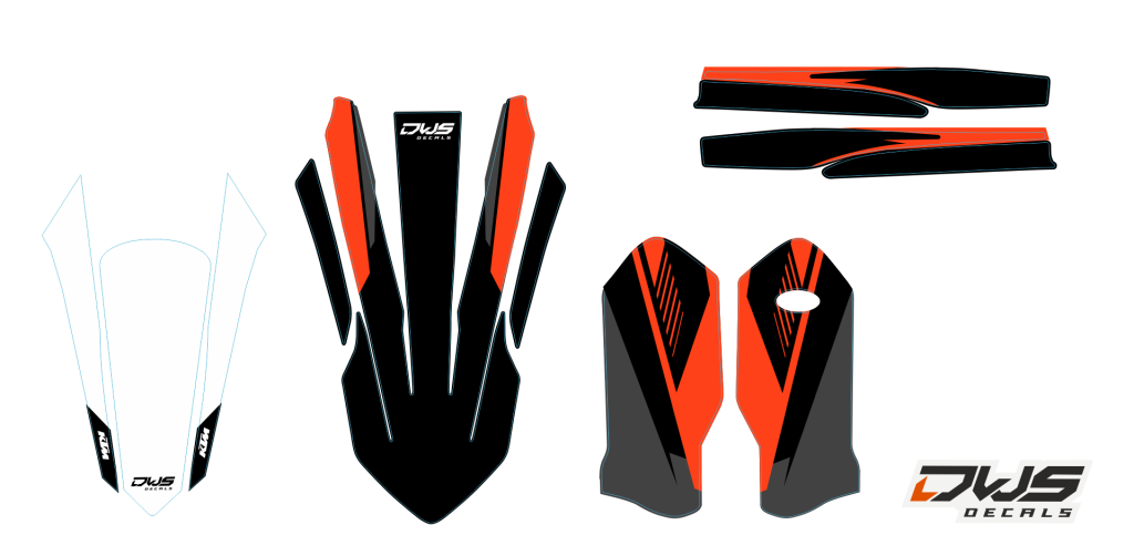 Trimset KTm EXC EXC-F 125 XC-W 150 XC-W 250 350 450 500 viertakt 2017 2018 2019 Model 1 Decals dekor design graphics aufklebe stickerset nummerset dws mx Grey rear fender front fender supermoto front fender fork protectors swingarm voorspatbord acachtersp