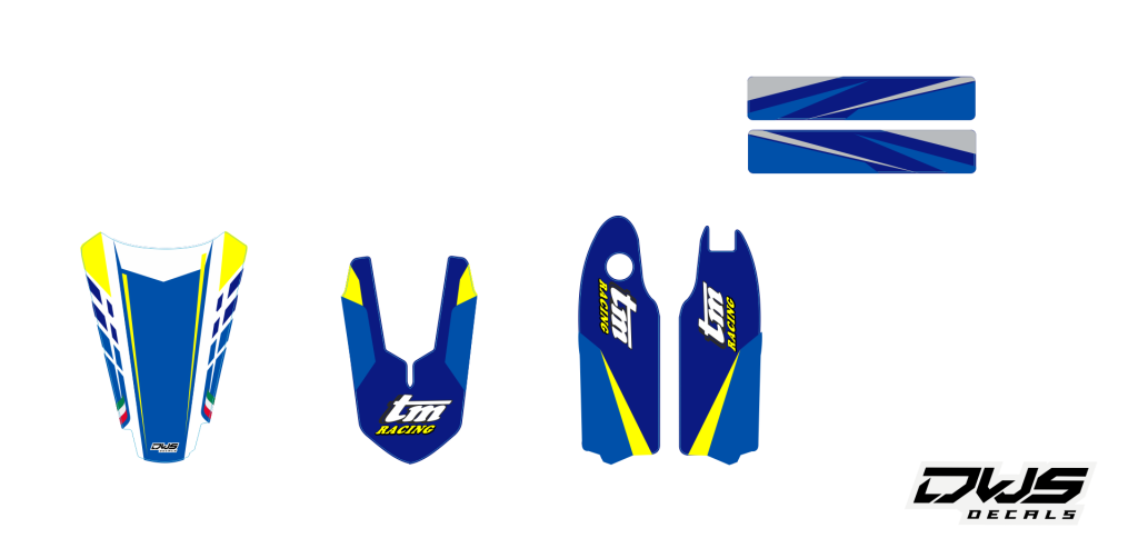 Tm Mx 85 front dender rear fender swingarm fork protectors dws decals 