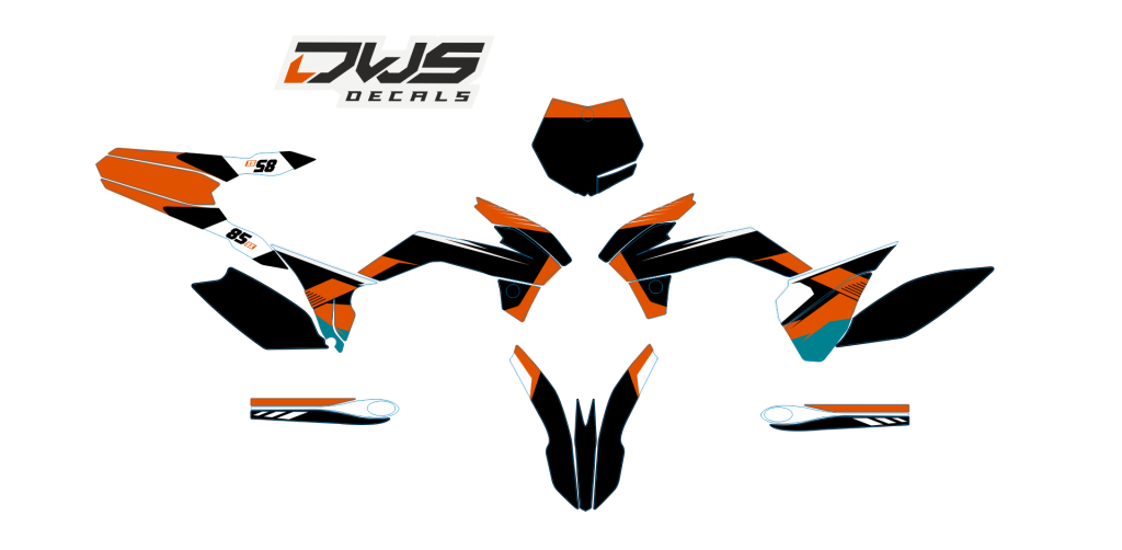 Complete stickerset KTM SX 85 2013 2014 2015 2016 Model 3 Decals dekor design graphics aufklebe stickerset nummerset dws mx