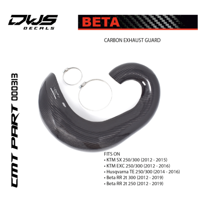 CARBON EXHAUST GUARD for BETA RR 2T 300 2012 - 2013 - 2014 - 2015 - 2016 - 2017