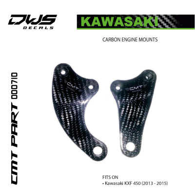 CARBON ENGINE MOUNTS for KAWASAKI KXF 450 2013 - 2014 - 2015