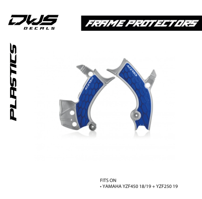 FRAME PROTECTOR YAMAHA YZF450 18/19 + YZF250 19 - BLUE/SILVER
