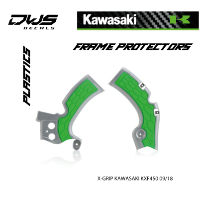 FRAME PROTECTOR X-GRIP KAWASAKI KXF450 09/18 - SILVER/GREEN