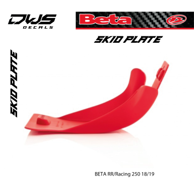 SKIDPLATE BETA RR/Racing 250 18/19 - RED bodemplaat DWS decals