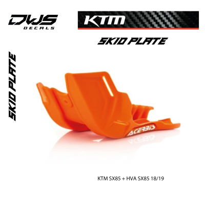 SKID PLATE KTM SX85   HVA SX85 18/19 - ORANGE bodemplaat DWS decals
