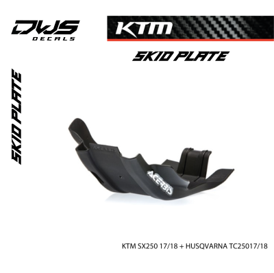 SKID PLATE KTM SX250 17/18   HUSQVARNA TC25017/18 – BLACK bodemplaat DWS DECALS