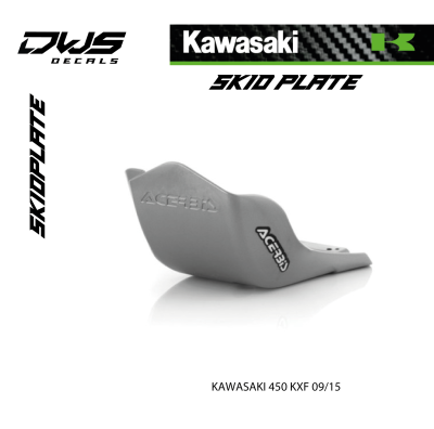 SKID PLATE KAWASAKI 450 KXF 09/15 - SILVER bodemplaat DWS decals