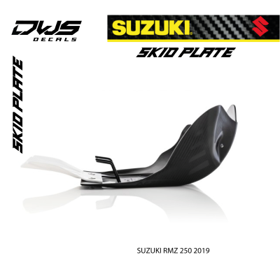 SKID PLATE SUZUKI RMZ 250 2019 - BLACK/WHIT bodemplaat DWS decals